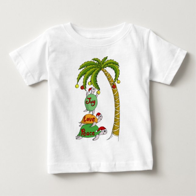 Hawaiansk julsköldpadda Santas Tee (Framsida)