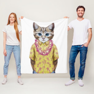 Hawaiansk kattunge fleecefilt