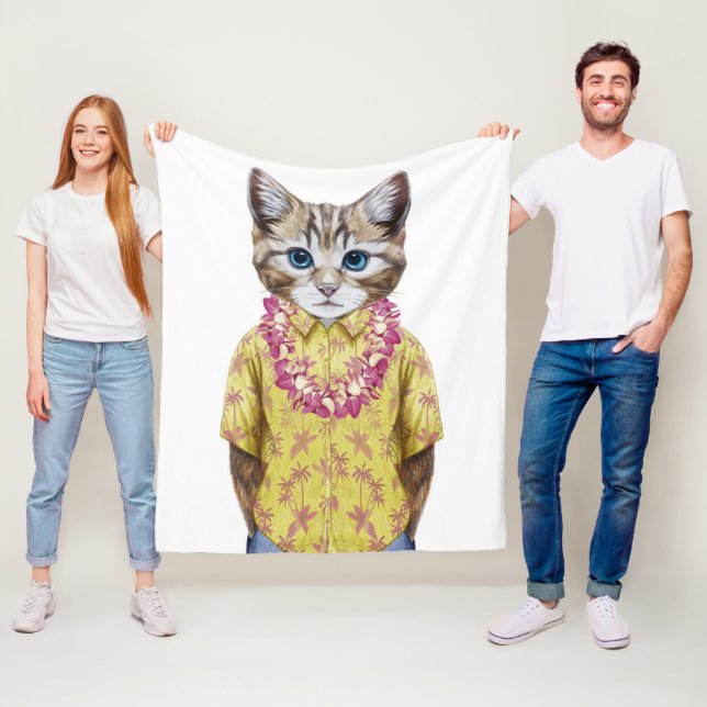 Hawaiansk kattunge fleecefilt (På plats)