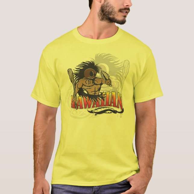 Hawaiansk krigaregultskjorta t shirt (Framsida)