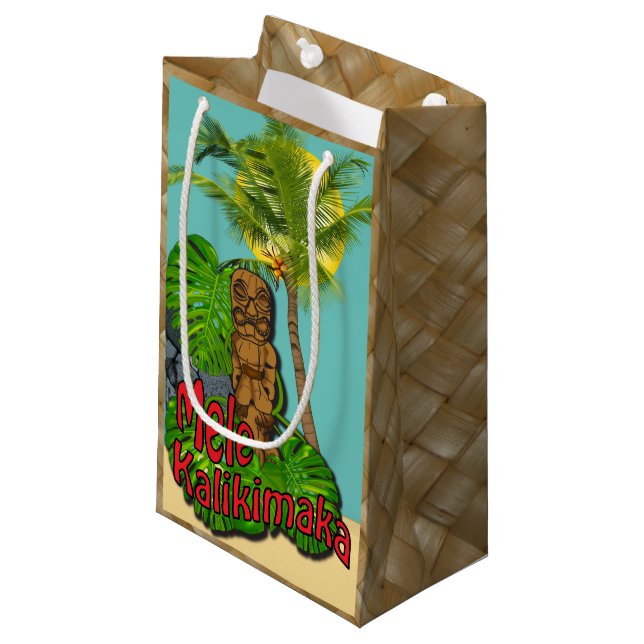 Hawaiansk liten Tiki Mele Kalikimaka juldagen (Framsidan Vinklad)
