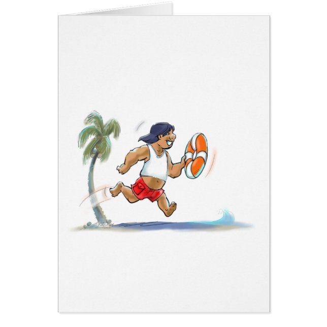 hawaiansk livräddare hälsningskort (Framsidan)