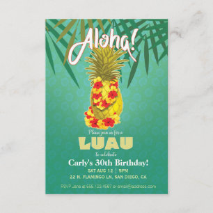 Hawaiansk Luau partyinbjudan Inbjudningar