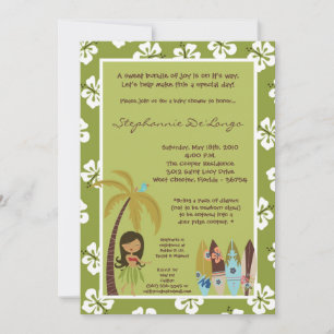 hawaiansk Luau tropisk baby showerinbjudan för 5x7 Inbjudningar