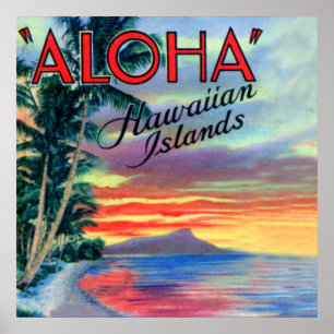 Hawaiansk öAloha solnedgång Poster