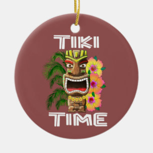 Hawaiansk öTiki staty Julgransprydnad Keramik