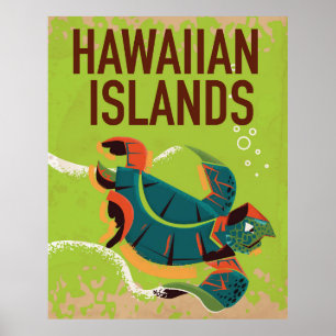 Hawaiansk övintage resoraffisch poster