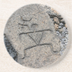 Hawaiansk Petroglyphkustfartyg Underlägg