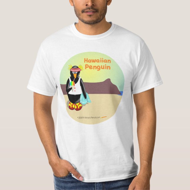 Hawaiansk pingvinskjorta t shirt (Framsida)