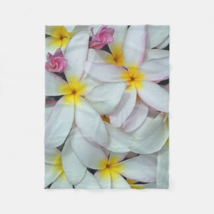 Hawaiansk Plumeria Fleecefilt