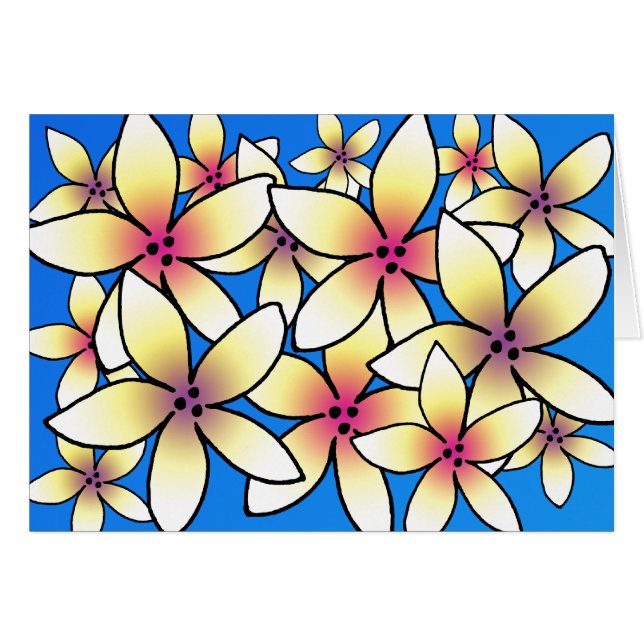 Hawaiansk Plumeria Hälsningskort (Framsidan Horizontal)