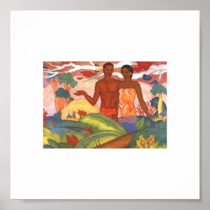 "Hawaiansk pojke och flicka", vid Arman Manookian Poster