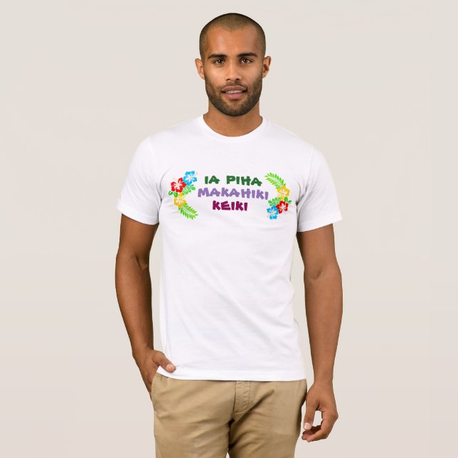 Hawaiansk pojkefödelsedagskjorta t-shirt (Hel framsida)