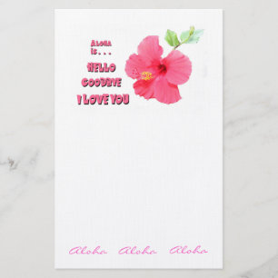 Hawaiansk stilhibiskusbrevpapper brevpapper