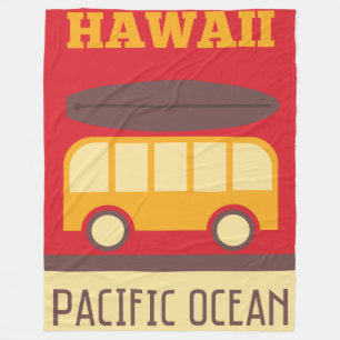 Hawaiansk surfa buss fleecefilt