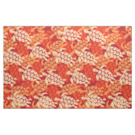 Hawaiansk Tapa för Honu havssköldpadda - orange Tyg