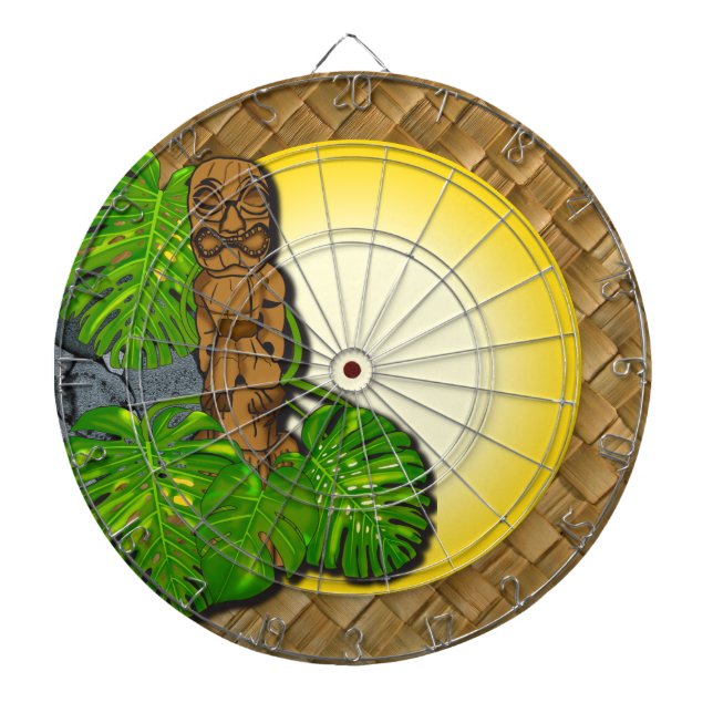 Hawaiansk Tiki Dartboard 3 Darttavla (Framsidan)