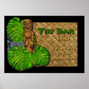 Hawaiansk Tiki pubaffisch Poster