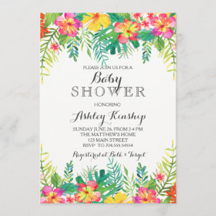 Hawaiansk tropisk baby showerinbjudan inbjudningar