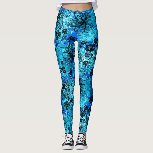 Hawaiansk tropisk Orchid för Wahine snöre Leggings (Framsida)