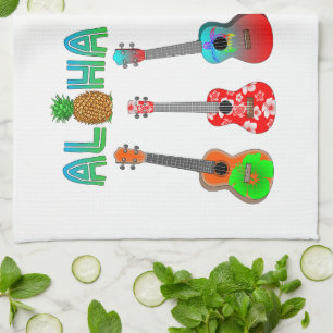 Hawaiansk Ukulele Aloha Hawaii Kökshandduk