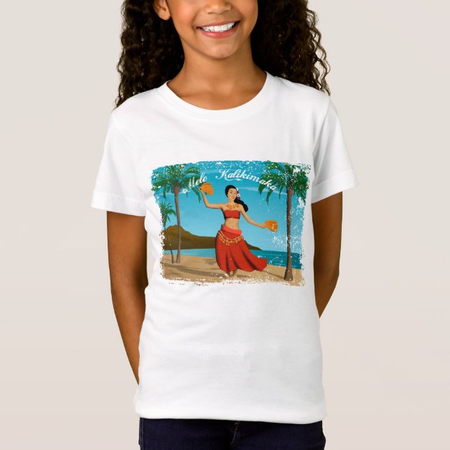 Hawaiansk vintageMele Kalikimaka vykort Tee (Framsida)