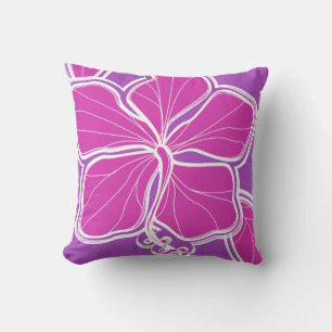 Hawaiansk violett Reversible för Kailua hibiskus Kudde