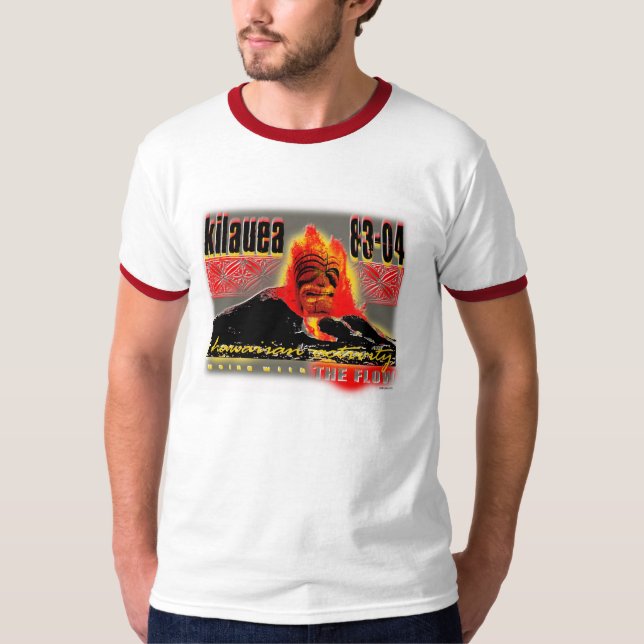 Hawaiansk vulkan tee shirt (Framsida)