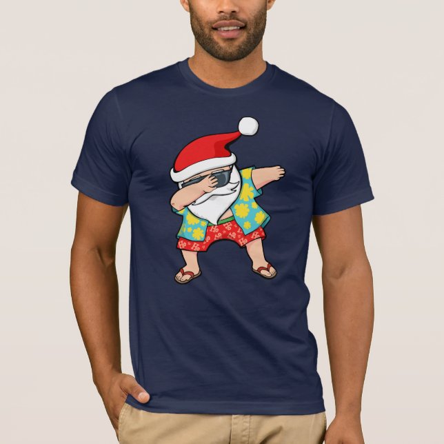 Hawaianska badda Santa T Shirt (Framsida)