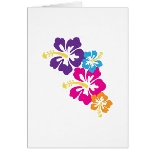 Hawaianska blommor hälsningskort