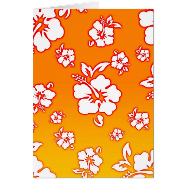 Hawaianska blommor hälsningskort (Framsidan)