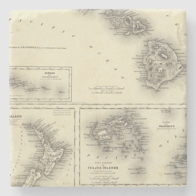 Hawaianska grupp- eller smörgåsöar underlägg sten (Framsidan)