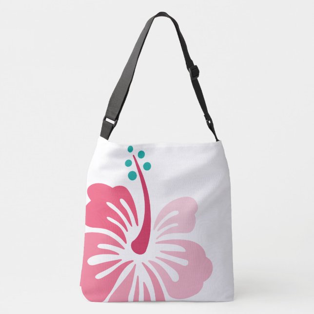 Hawaianska hibiskuskvinna stora Crossbody Totebag Axelväska (Baksida)
