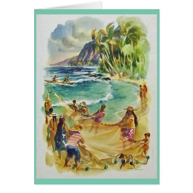 Hawaianska Hukilau! Hälsningskort (Framsidan)