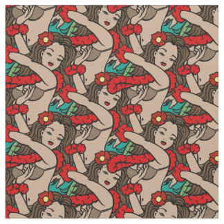 Hawaianska Hula dansare Tyg