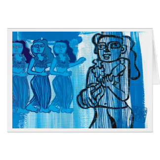 Hawaianska Hula flickor Hälsningskort