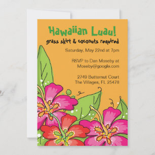 Hawaianska Luau! Inbjudningar