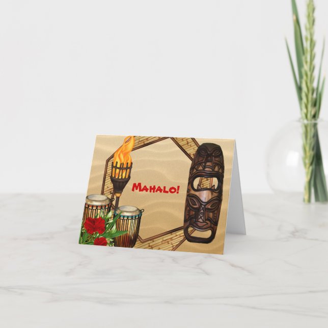 Hawaianska Luau tackkort (Framsida)