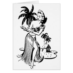 Hawaianska öar och Hula Hälsningskort