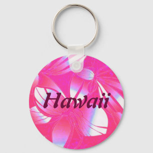 Hawaianska rosor Keychain för blom- tryck Nyckelring