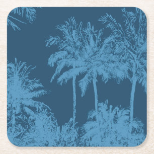 Hawaianska Sketchy handflatan för Makena strand Underlägg Papper Kvadrat