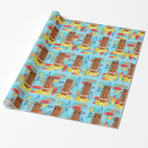 Hawaianska Tiki maskerar Presentpapper