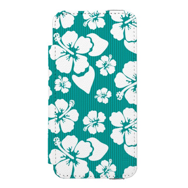 Hawaianskt hibiskusblommamönster incipio iPhone wallet skal (Folio Framsidan)