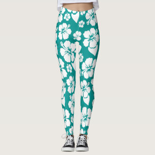 Hawaianskt hibiskusblommamönster leggings