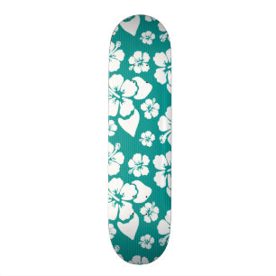 Hawaianskt hibiskusblommamönster old school skateboard bräda 21,6 cm
