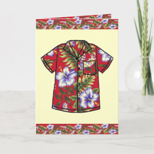 HAWAIANSKT KORT FÖR VINTAGEALOHA SKJORTAHÄLSNING