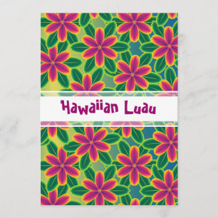 Hawaianskt Luau tropiskt blommaparty Inbjudningar