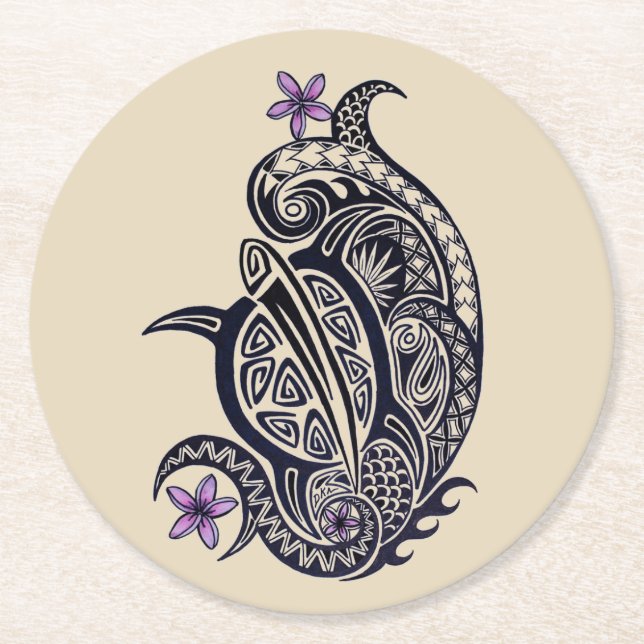 Hawaianskt stam- underlägg för Honu havssköldpadda (Framsidan)