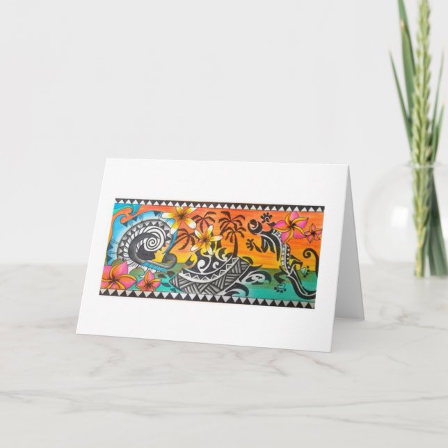 Hawaianskt Themed tomt kort (Framsida)
