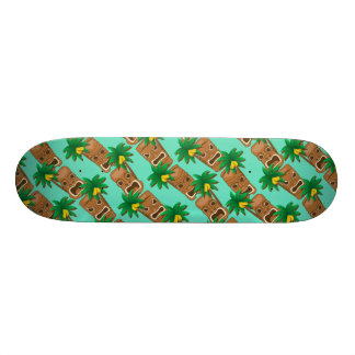 Hawaianskt Tiki repetitionmönster Mini Skateboard Bräda 18,7 Cm